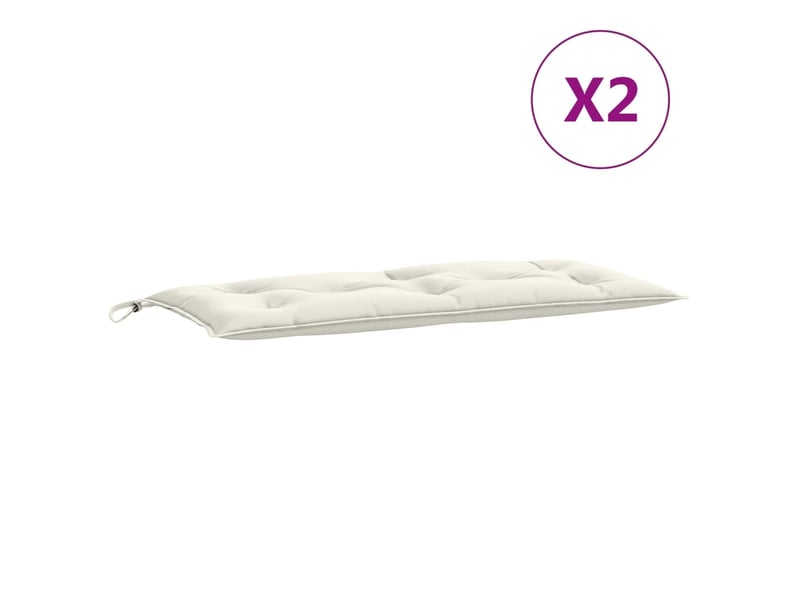  Lot de 2 coussins de banc de jardin, coussins d'assise crème mélangé tissu cf58653  - Conforama D