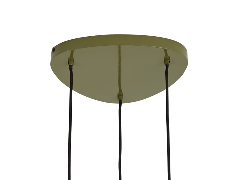  Suspension rétro verte avec abat-jour en métal 6 lumières - macaron  - Conforama D