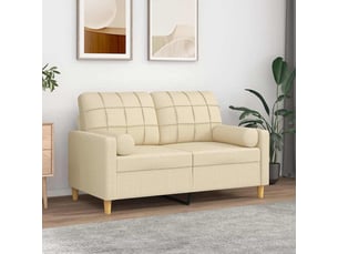 Lot de 2 coussins décoratifs crème ø15x50 cm tissu cf60862