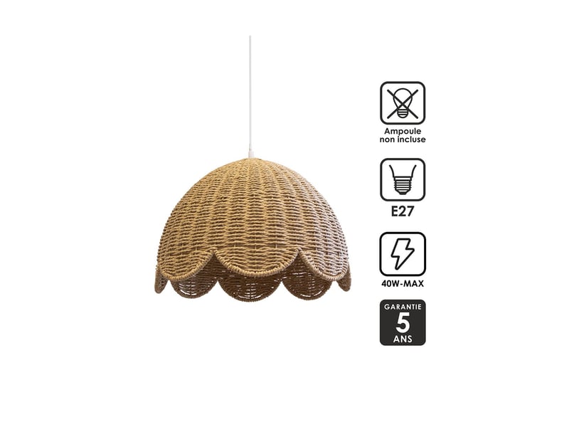  Suspension inana corde naturelle ø38 cm 62921 - Conforama D