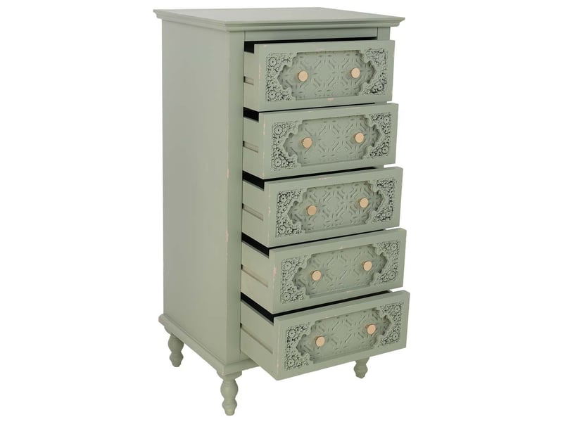  Commode en bois vert 52x40x100 cm h  - Conforama E