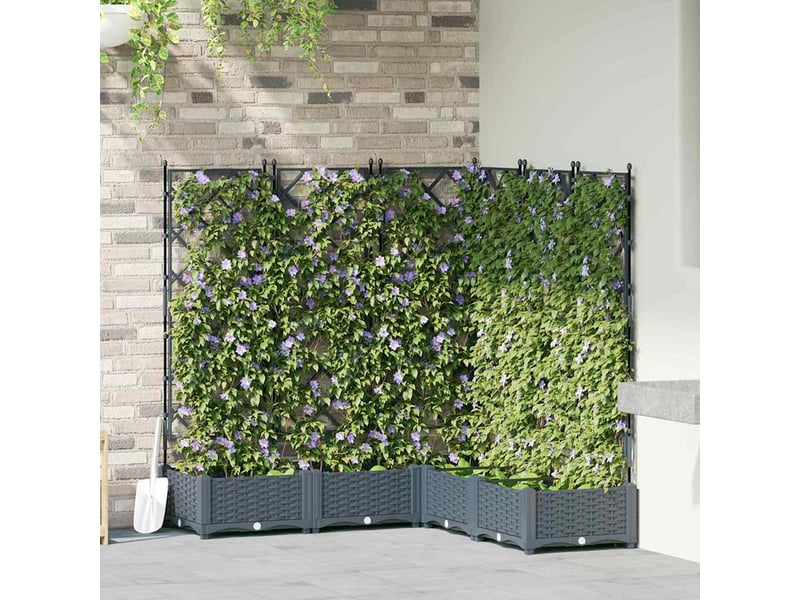  Jardinière - cache-pot de jardin 5 pcs gris clair 120 x 120 x 125,5 cm pp  - Conforama B
