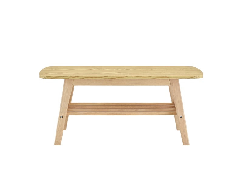  Table basse 100x48x42,5 cm rangement 2 niveaux bois coloris bois  - Conforama A