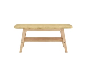Table basse rectangulaire coloris bois clair FLORAGRACE - 48 cmx100 cm