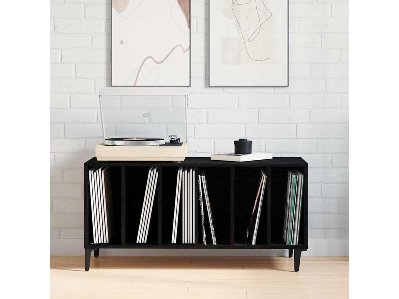  Meuble à vinyles, armoire à disques chêne noir 100x38x48 cm bois d'ingénierie shl38092  - Conforama D