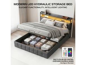 Lit coffre 140x190 cm <strong></strong> <strong>DreamMespace</strong> coloris gris