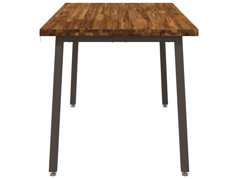  Table à manger moderne 140x80x75 cm bois d'acacia massif naturel et café shl78440  - Conforama E