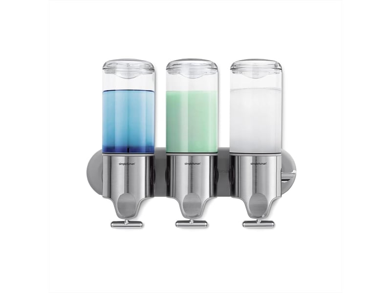  Distributeur savon mural 444 ml pour douche et salle de bain, pompe murale à levier en t ergonomique, acier inoxydable brossé  - Conforama D