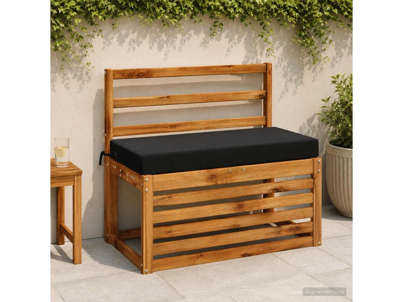 Coussin de banc, coussin d'assise, coussin de canapé soest 100 % polyester noir 60 x 40 x 8 cm cf53445 - Conforama B