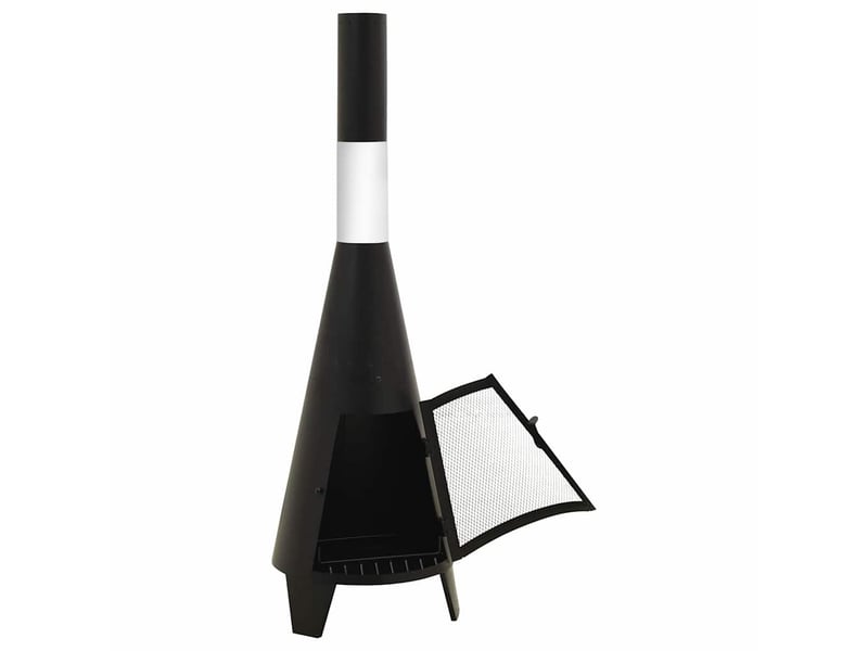  Poêle de jardin avec tisonnier 38x38x122 cm acier  - Conforama E