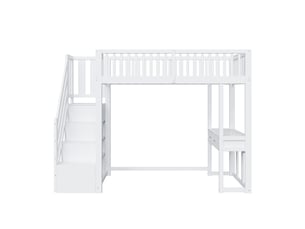 Lit mezzanine 90x200 cm <strong></strong>  <strong></strong> coloris blanc
