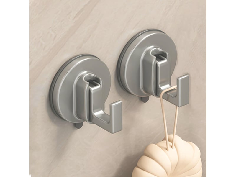  Lot de 2 crochet à ventouse sous vide puissante porte torchon serviette salle de bain murale crochets pour cuisine torchon douche, gris  - Conforama A