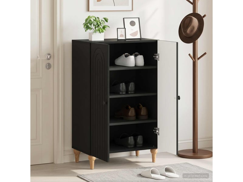  Meuble à chaussure, cabinet à chaussures alkmaar 59,5x39,5x90 cm noir  - Conforama B