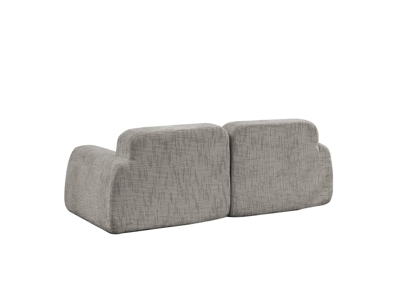  Canapé modulable en tissu chenille gris, 198x90,5x73 cm, compression sans outil, idéal salon  - Conforama D