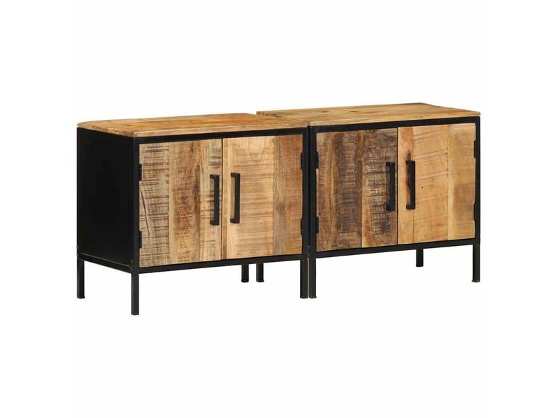  Table de chevet 2 pièces marron et noir 50 x 30 x 45 cm  - Conforama B