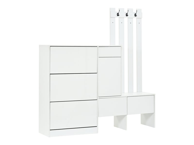  Portemanteau avec banc et rangement 160 x 160 cm en mdf blanc  - Conforama A