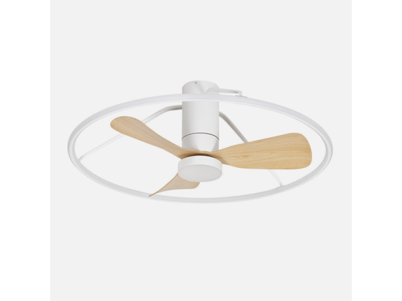  Ventilateur de plafond fabrilamp oporto dc blanchêtre 3 pales 84 cm 6 vitesses led 56 w télécommande 243691368 - Conforama D