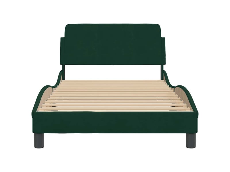  Lit simple- lit adulte -  cadre de lit dover vert foncé 100x200 cm velours  - Conforama C