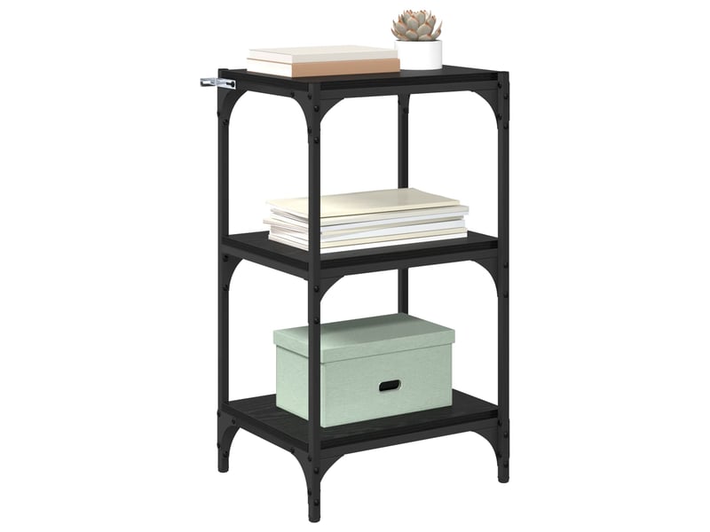  Bibliothèque, meuble de rangement salon chêne noir 40 x 33 x 70,5 cm  - Conforama C