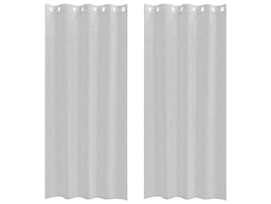 Lot de 2 rideaux en voile, voilage gris clair 260 x 140 cm polyester cf43918