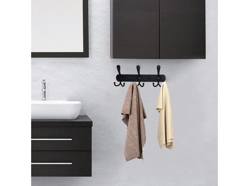  Porte-manteau mural acier inoxydable, crochets muraux pour manteaux serviettes peignoirs  - Conforama B
