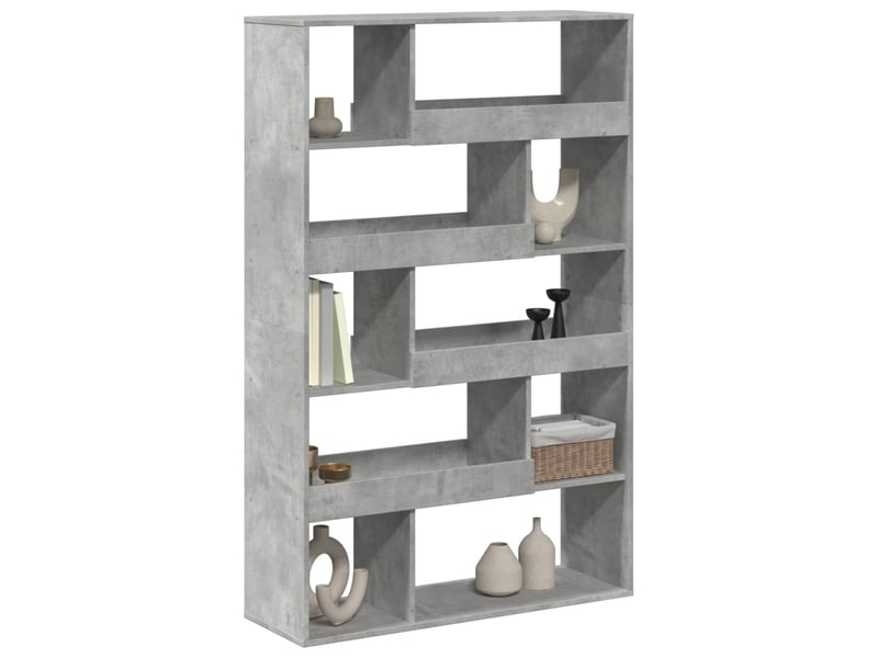  Cloison bibliothèque, meuble de rangement gris béton bois d'ingénierie shl1357  - Conforama C