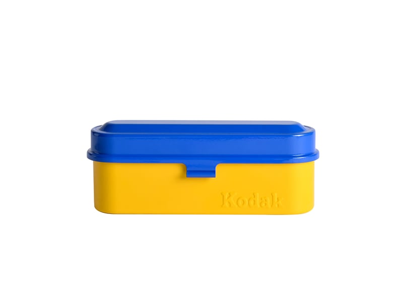  Kodak film case (135) - boîtier compact en acier pour 5 rouleaux de film 135 mm, capot amovible, design années 70, protection poussière et humidité - bleu  - Conforama A