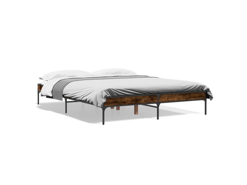  Lit double- lit adulte -  cadre de lit sans matelas chêne fumé 140x200 cm  - Conforama A