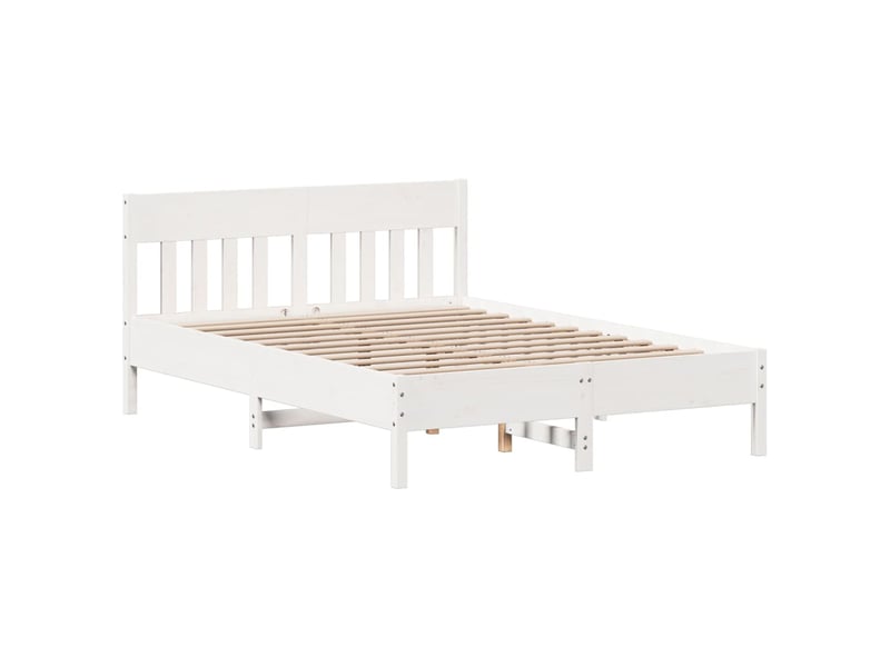  Cadre de lit sans matelas blanc 120x190 cm bois de pin massif  - Conforama A