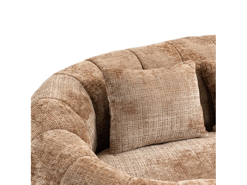  Canapé sac 150x95x63 cm, assise large et dossier confortable en mousse, chenille couleur café  - Conforama E