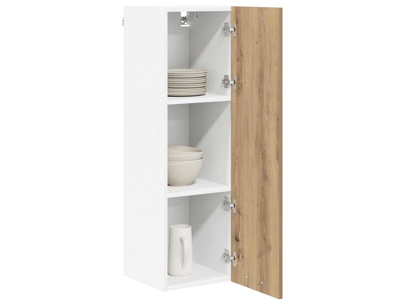 Meuble de rangement cuisine, armoire suspendue chêne artisanal 30x31x100cm - Conforama C