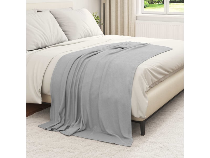  Plaid canapé gris 170x130 cm 0.33 kg polaire  - Conforama C