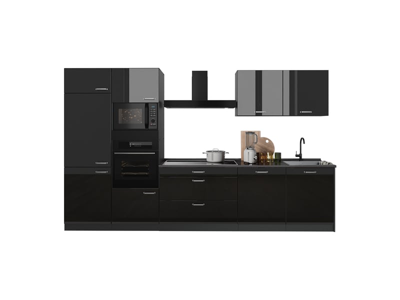  Vicco cuisine, noir haute brillanceanthracite, 340cm sans plan de travail  - Conforama E