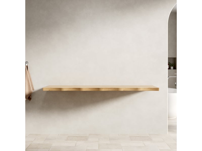  Étagère en bois massif, 140 cm, couleur naturelle, pour une utilisation individuelle ou en combinaison avec des meubles.  - Conforama E