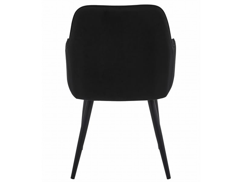  Chaise nana en velours noir avec pieds en métal  - Conforama E