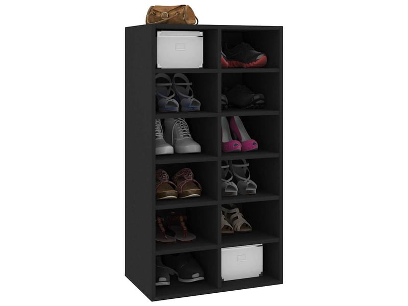  Meuble à chaussures, étagère à chaussures noir 54x34x100,5 cm bois d'ingénierie  - Conforama C