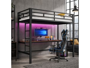 Lit mezzanine 90x200 cm <strong></strong>  <strong></strong> coloris noir