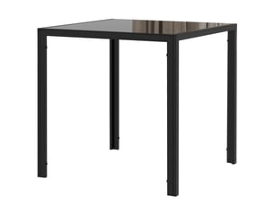 Table à manger 4 personnes en verre trempé et acier noir 75 x 75 x 75 cm