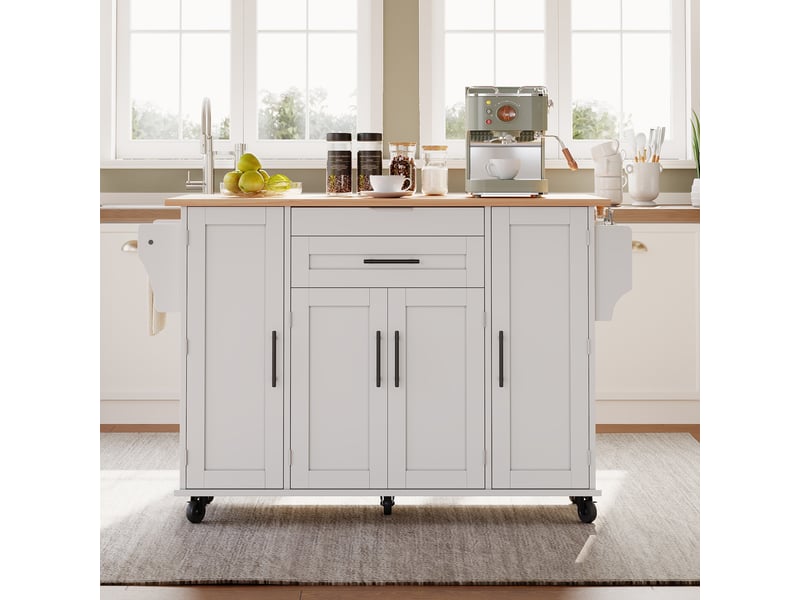  Desserte 4 portes 2 tiroirs coloris blanc mdf desserte blanc - Conforama D