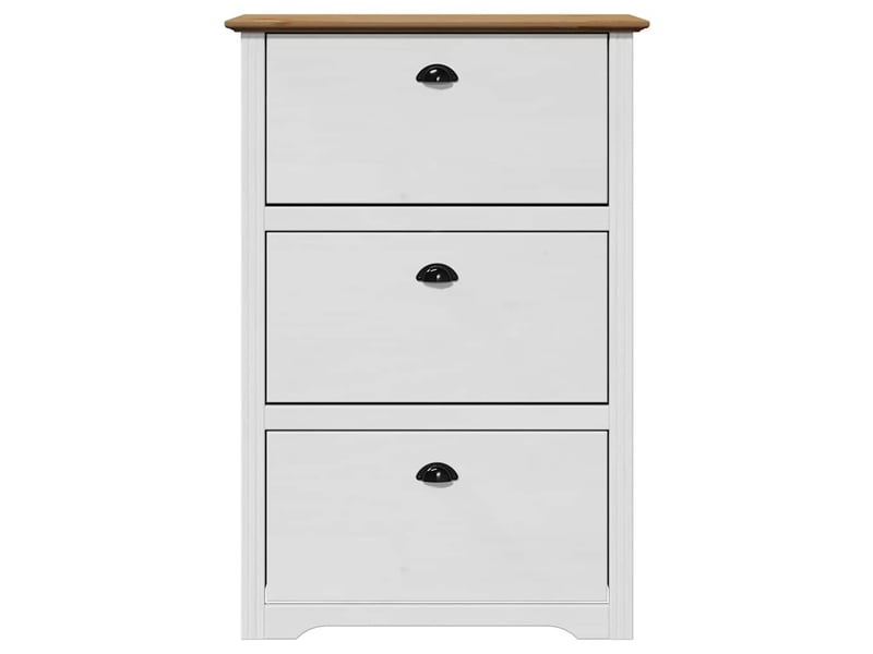  Meuble à chaussures, étagère à chaussures bodo blanc et marron 80x35x118 cm  - Conforama D