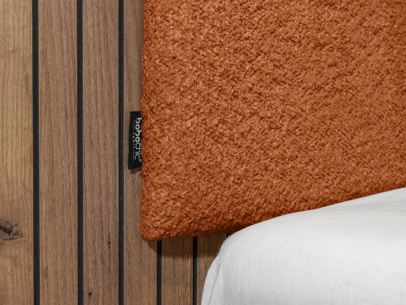 Bobochic lit lior lattes massives pieds en bois naturel orange 160x200 LIOR - Conforama C