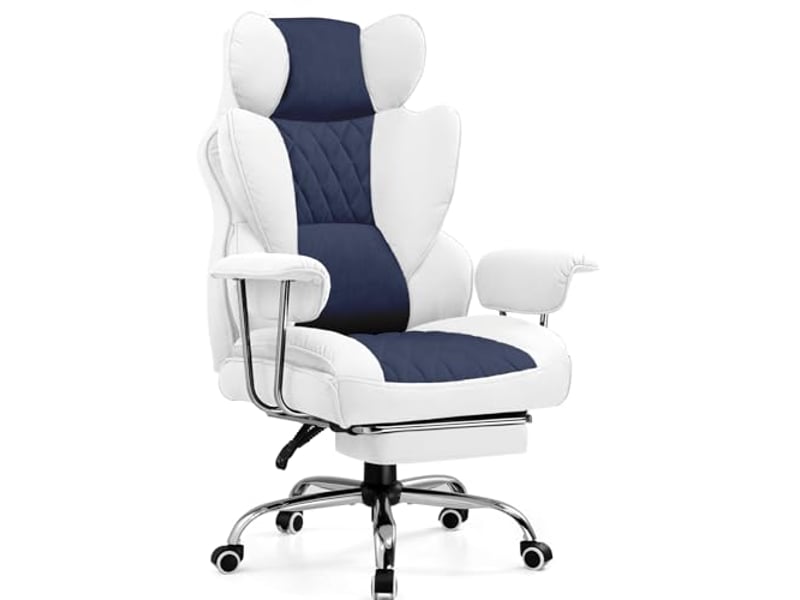  Gtplayer chaise de jeu avec soutien lombaire à ressort, repose-pieds, 180 kg - bleu clair GT205-LBW - Conforama A