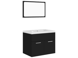 Ensemble de meubles de salle de bain noir aggloméré cf63904