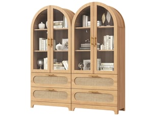 Vitrine coloris bois clair <strong></strong> <strong>Seren Glow</strong> - 80 cmx175 cm