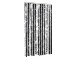 Rideau anti-mouches, moustiquaire gris et noir 100x200 cm chenille cf43544