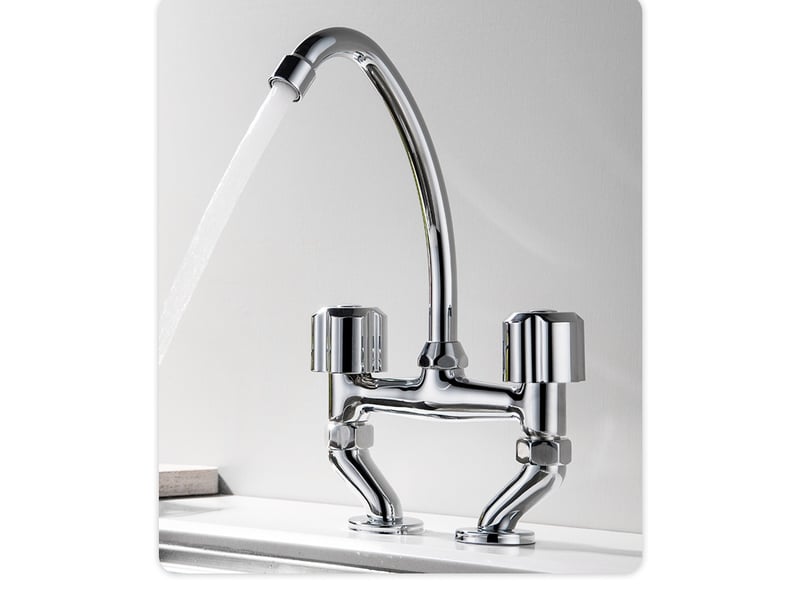  Robinet mitigeur d'évier double poignées de cuisine  - Conforama B