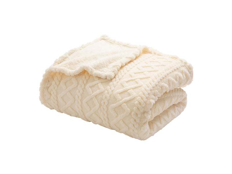  Couverture 2 personnes 220 x 240 cm – sherpa relief edgar - 220x240cm - naturel  - Conforama B