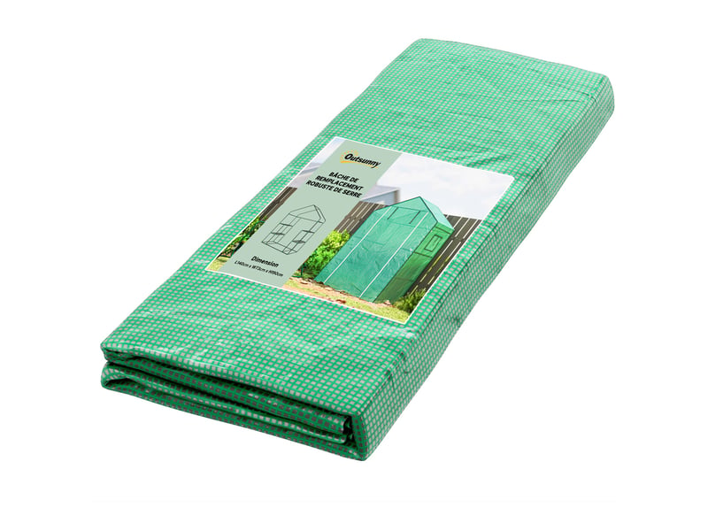  Bâche de remplacement pour serre de jardin 140 x 73 x 190 cm avec fenêtre, porte anti-uv pour le jardin - vert  - Conforama A