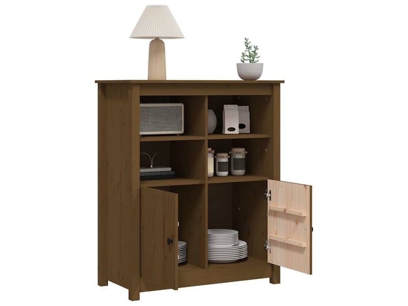  Buffet - bahut - meuble de rangement marron miel 83x41,5x100 cm bois massif de pin  - Conforama E
