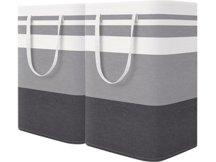 Lot de grands paniers à linge imperméables autoportants, sacs pliables avec poignées allongées pour le rangement et le transport